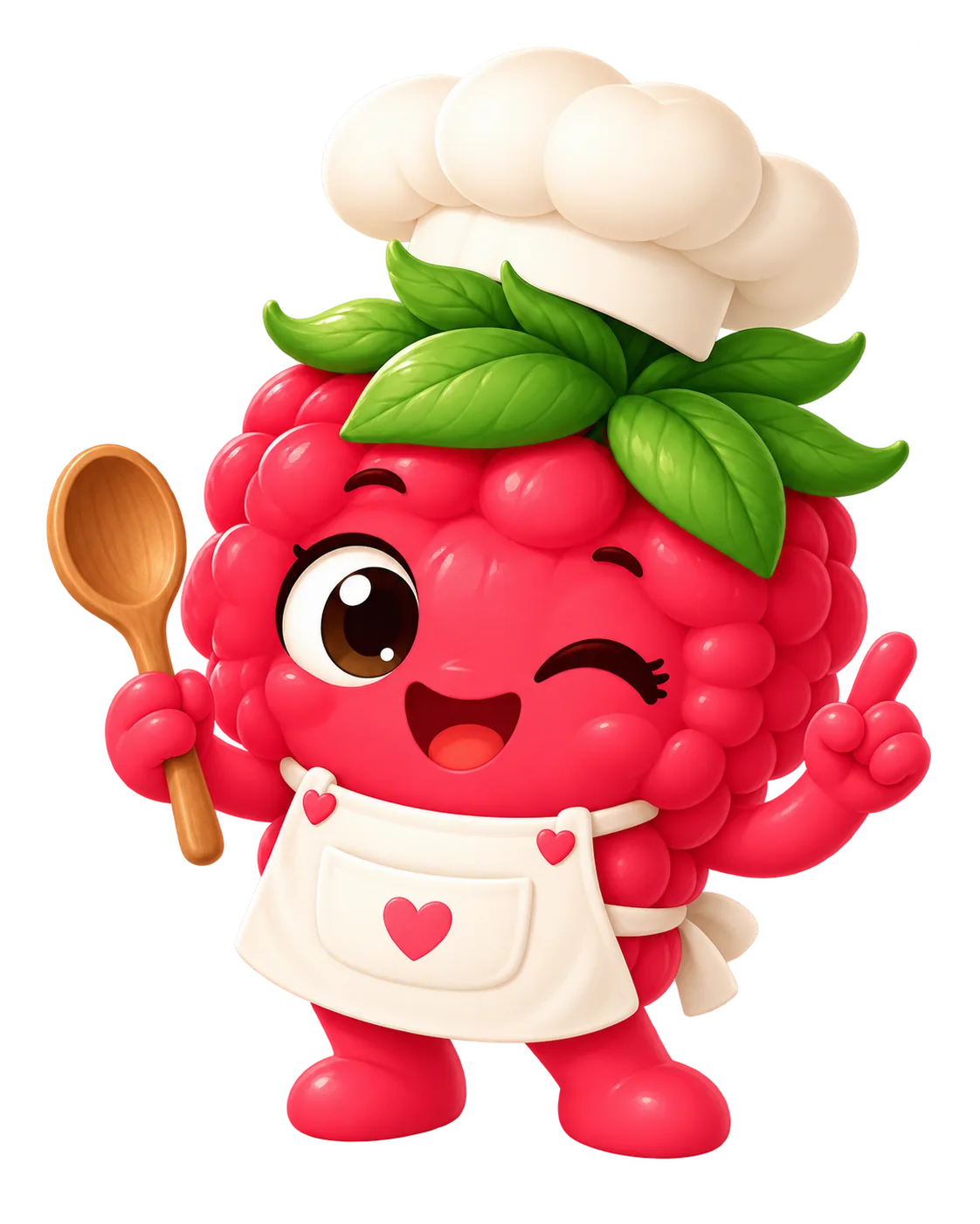 Mascotte framboise chef de Alimino